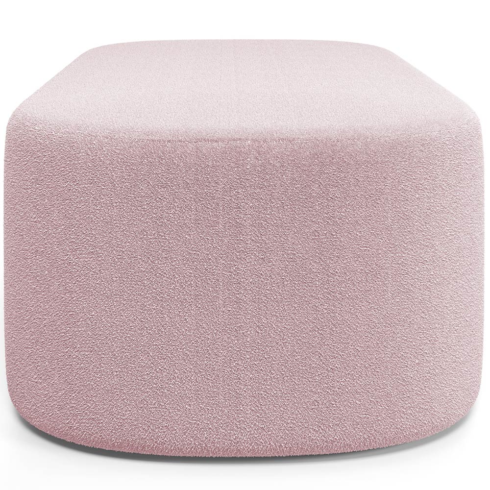Kit 02 Puffs Decorativos Orgânicos Para Living Quarto 140cm Doha W01 Bouclê Rose - Lyam Decor
