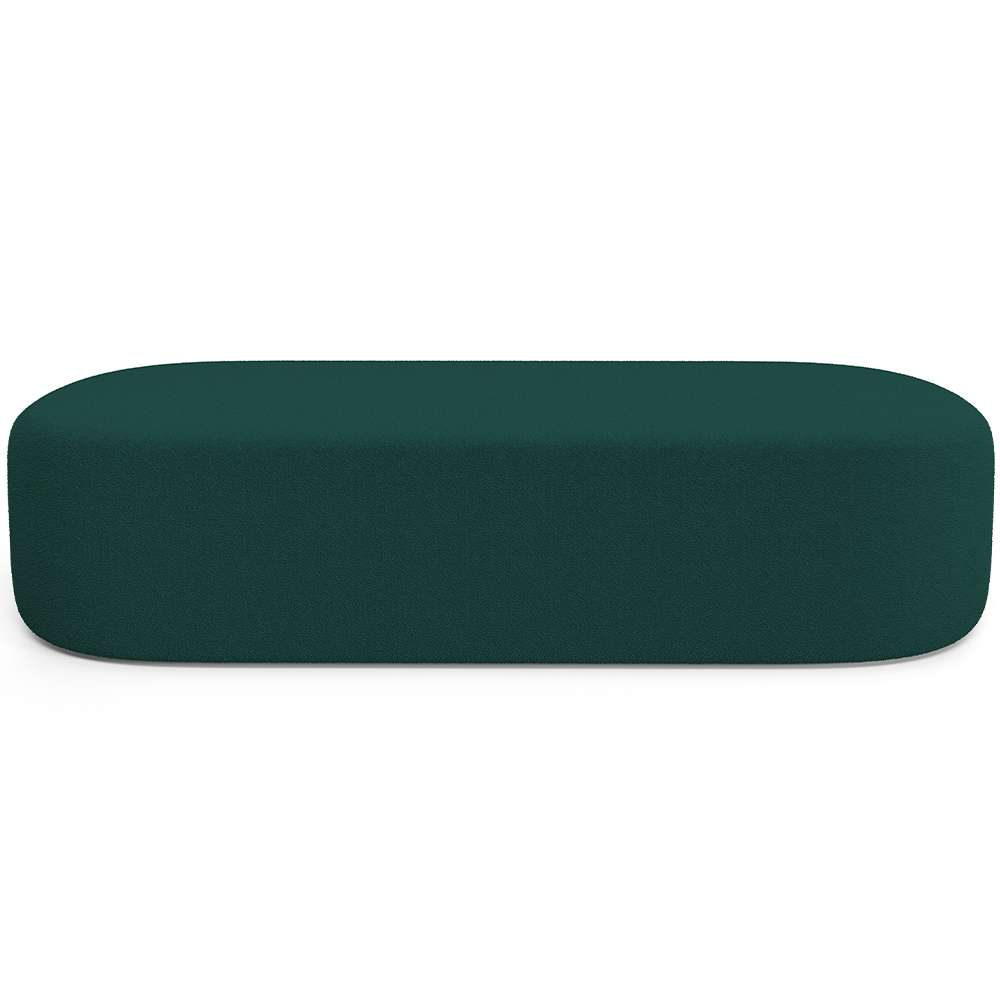Kit 02 Puffs Decorativos Orgânicos Para Living Quarto 140cm Doha W01 Bouclê Verde - Lyam Decor
