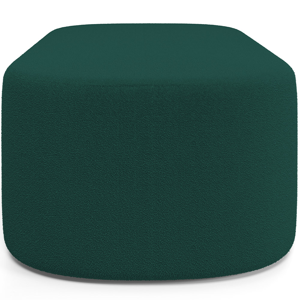 Kit 02 Puffs Decorativos Orgânicos Para Living Quarto 140cm Doha W01 Bouclê Verde - Lyam Decor