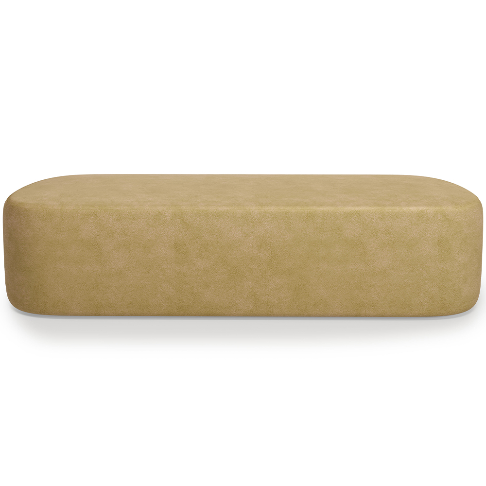 Kit 02 Puffs Decorativos Orgânicos Para Living Quarto 140cm Doha W01 Couríssimo Fendi - Lyam Decor