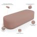 Kit 02 Puffs Decorativos Orgânicos Para Living Quarto 140cm Doha W01 Linho Rosê - Lyam Decor