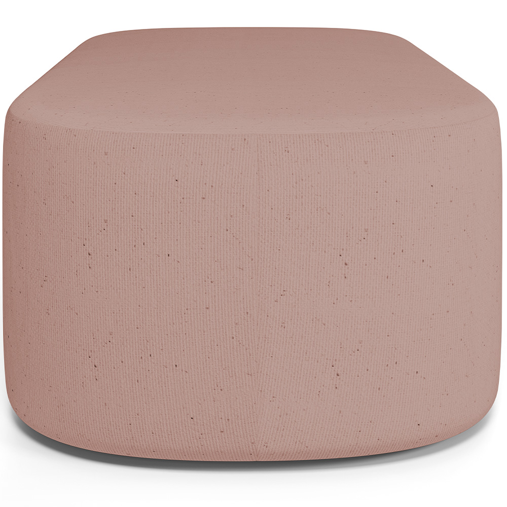 Kit 02 Puffs Decorativos Orgânicos Para Living Quarto 140cm Doha W01 Linho Rosê - Lyam Decor