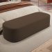 Kit 02 Puffs Decorativos Orgânicos Para Living Quarto 140cm Doha W01 Suede Marrom - Lyam Decor