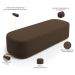 Kit 02 Puffs Decorativos Orgânicos Para Living Quarto 140cm Doha W01 Suede Marrom - Lyam Decor