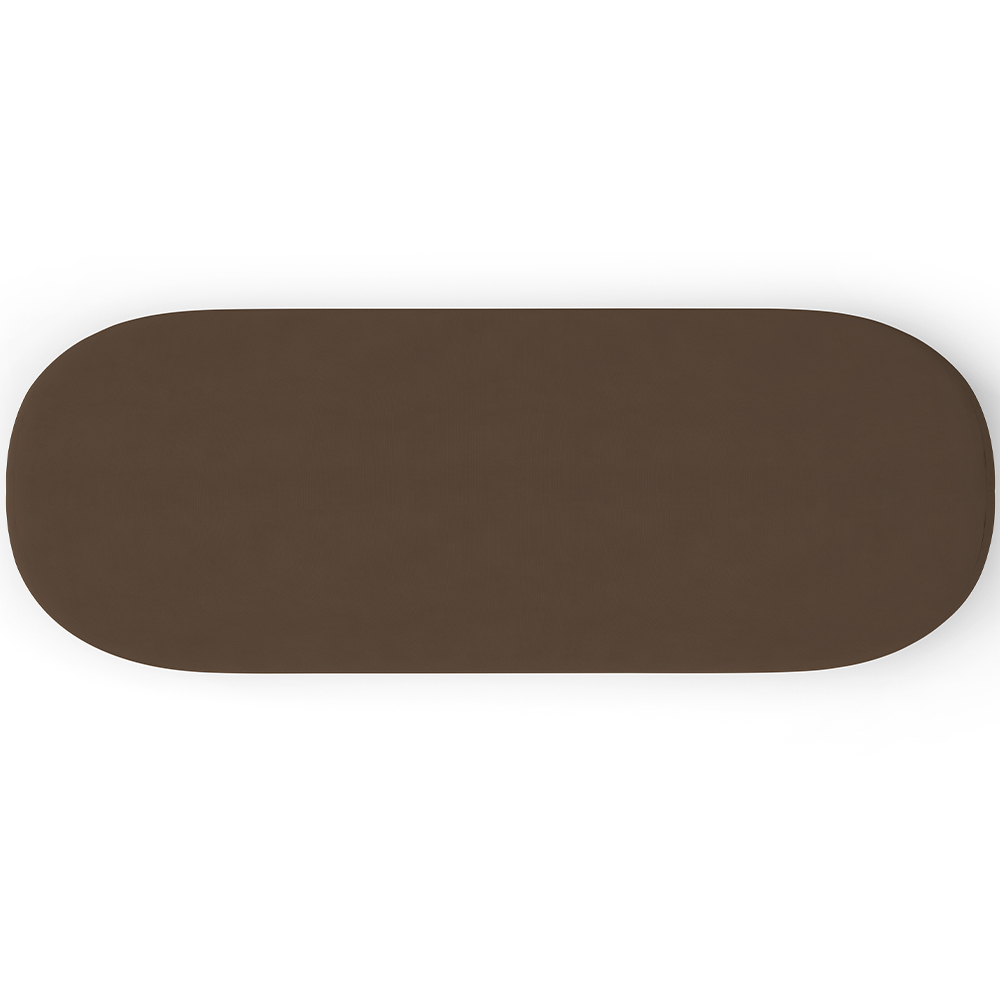 Kit 02 Puffs Decorativos Orgânicos Para Living Quarto 140cm Doha W01 Suede Marrom - Lyam Decor
