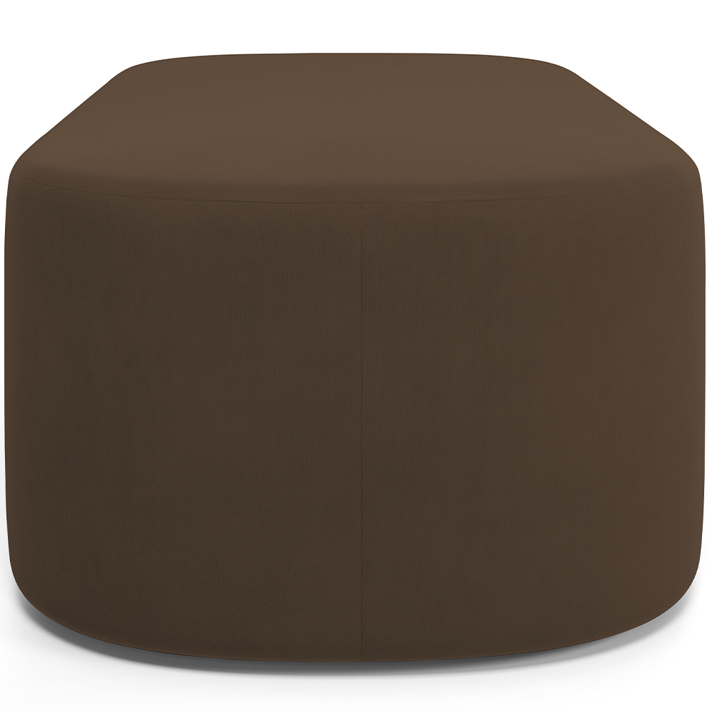 Kit 02 Puffs Decorativos Orgânicos Para Living Quarto 140cm Doha W01 Suede Marrom - Lyam Decor