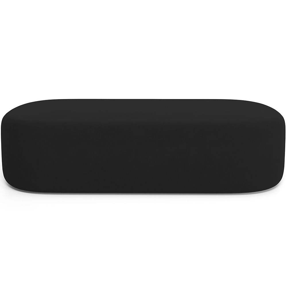 Kit 02 Puffs Decorativos Orgânicos Para Living Quarto 140cm Doha W01 Suede Preto - Lyam Decor