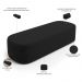 Kit 02 Puffs Decorativos Orgânicos Para Living Quarto 140cm Doha W01 Suede Preto - Lyam Decor