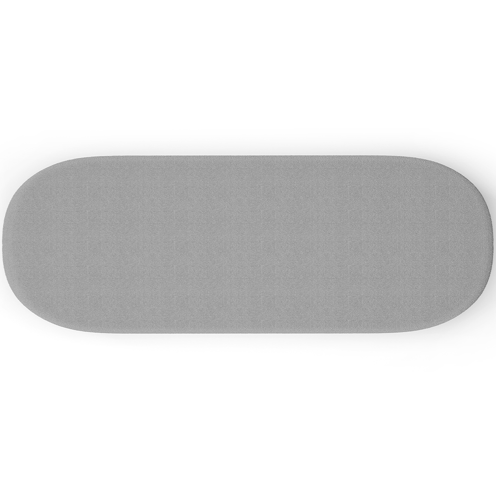 Kit 02 Puffs Decorativos Orgânicos Para Living Quarto 160cm Doha W01 Bouclê Cinza - Lyam Decor