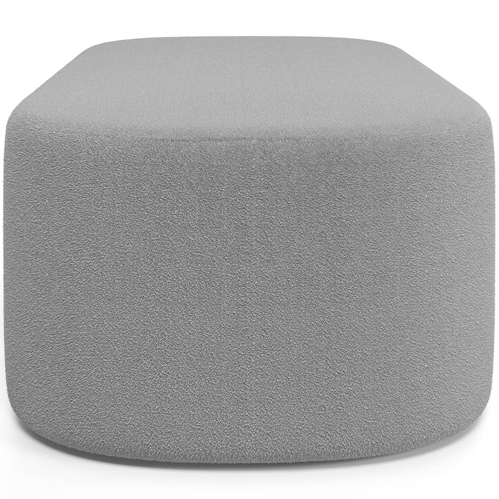 Kit 02 Puffs Decorativos Orgânicos Para Living Quarto 160cm Doha W01 Bouclê Cinza - Lyam Decor