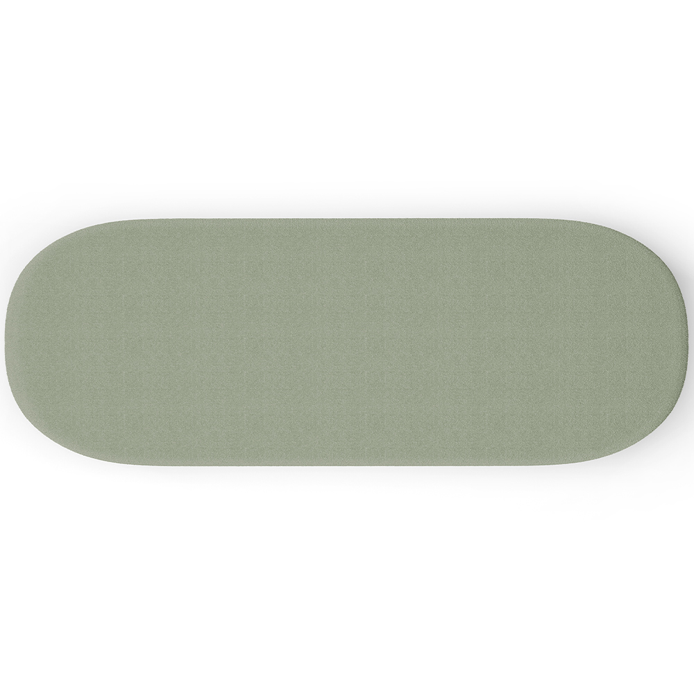 Kit 02 Puffs Decorativos Orgânicos Para Living Quarto 160cm Doha W01 Bouclê Oliva - Lyam Decor