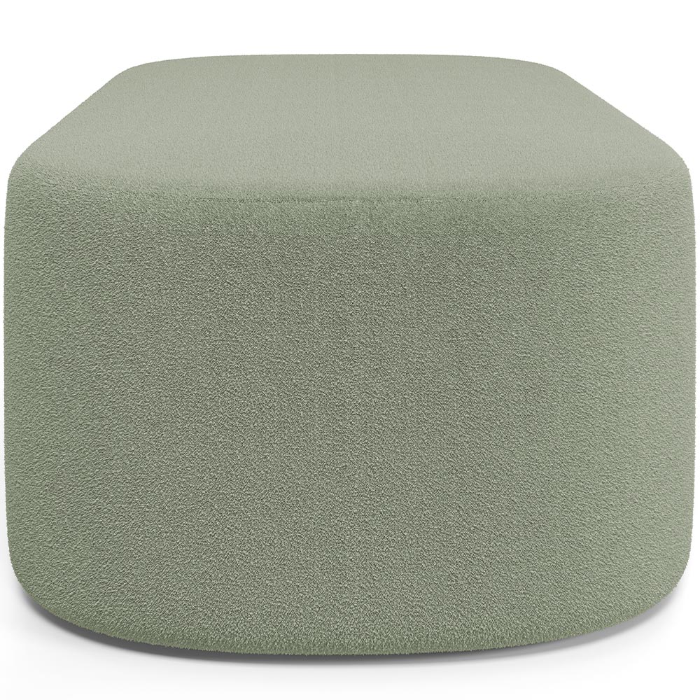 Kit 02 Puffs Decorativos Orgânicos Para Living Quarto 160cm Doha W01 Bouclê Oliva - Lyam Decor