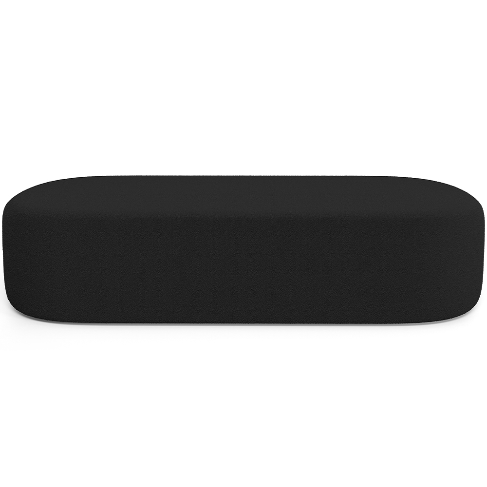 Kit 02 Puffs Decorativos Orgânicos Para Living Quarto 160cm Doha W01 Bouclê Preto - Lyam Decor