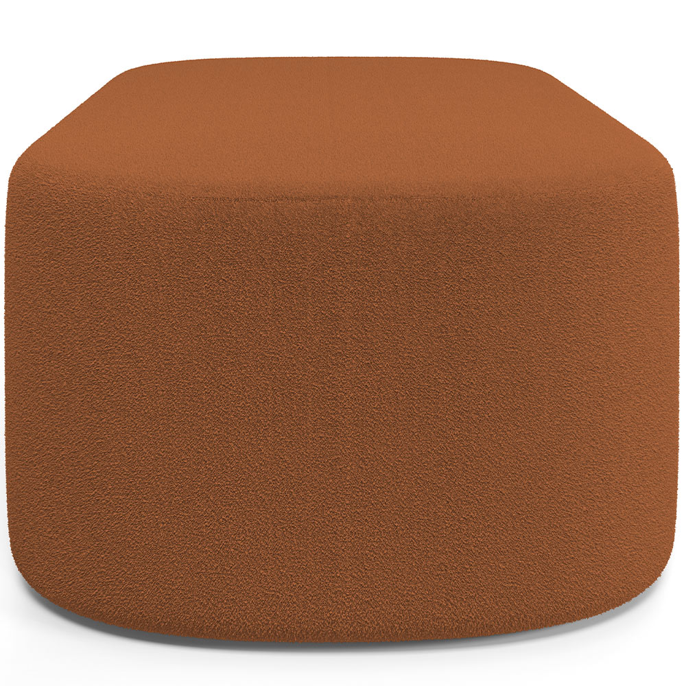 Kit 02 Puffs Decorativos Orgânicos Para Living Quarto 160cm Doha W01 Bouclê Terracota - Lyam Decor