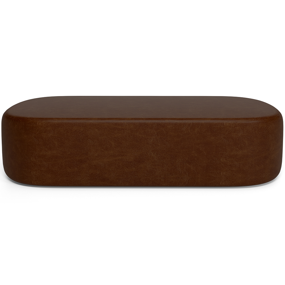 Kit 02 Puffs Decorativos Orgânicos Para Living Quarto 160cm Doha W01 Couríssimo Marrom - Lyam Decor
