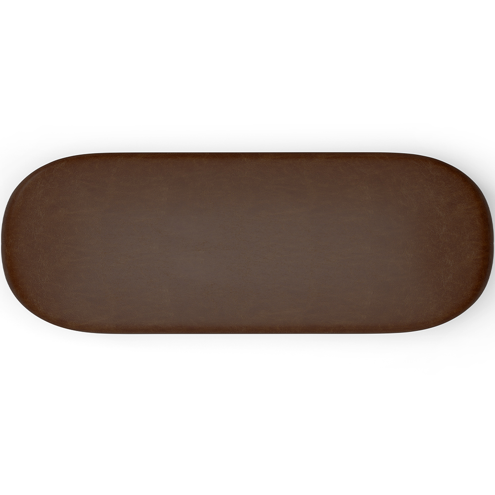 Kit 02 Puffs Decorativos Orgânicos Para Living Quarto 160cm Doha W01 Couríssimo Marrom - Lyam Decor