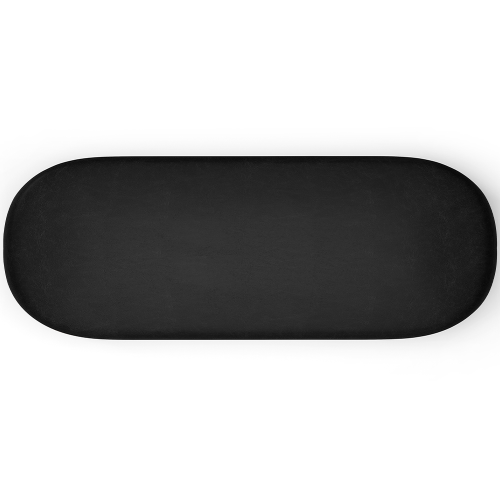 Kit 02 Puffs Decorativos Orgânicos Para Living Quarto 160cm Doha W01 Couríssimo Preto - Lyam Decor
