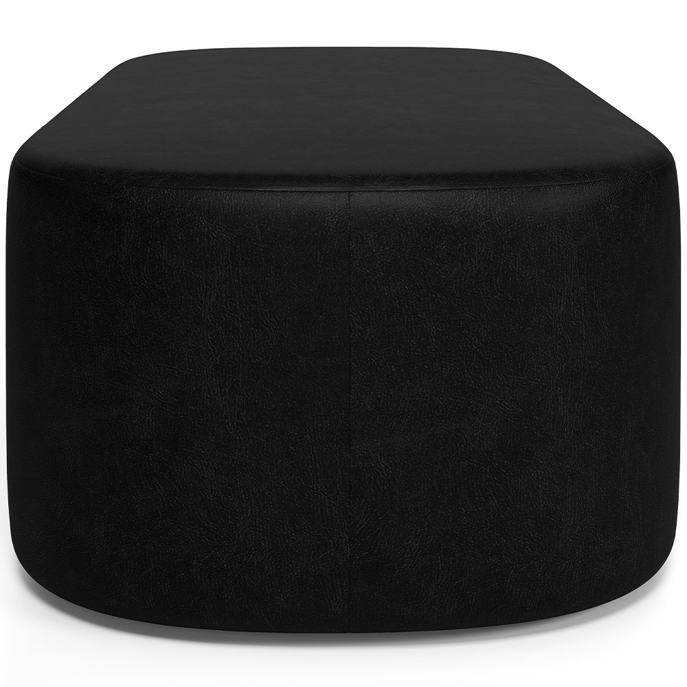 Kit 02 Puffs Decorativos Orgânicos Para Living Quarto 160cm Doha W01 Couríssimo Preto - Lyam Decor
