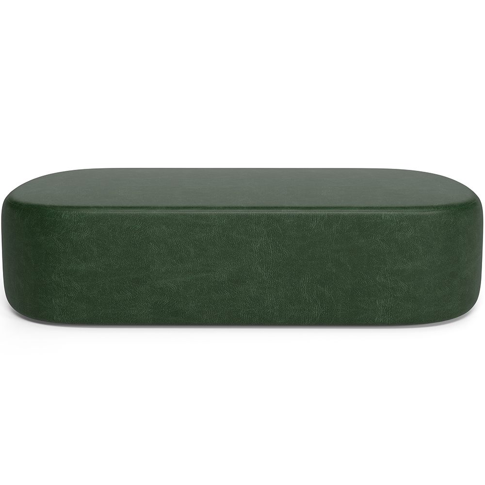 Kit 02 Puffs Decorativos Orgânicos Para Living Quarto 160cm Doha W01 Couríssimo Verde Musgo - Lyam Decor