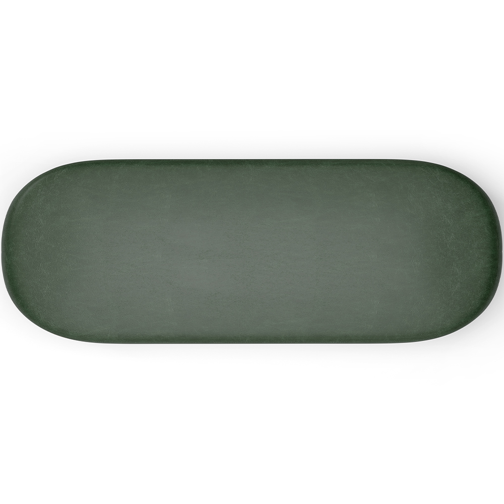 Kit 02 Puffs Decorativos Orgânicos Para Living Quarto 160cm Doha W01 Couríssimo Verde Musgo - Lyam Decor