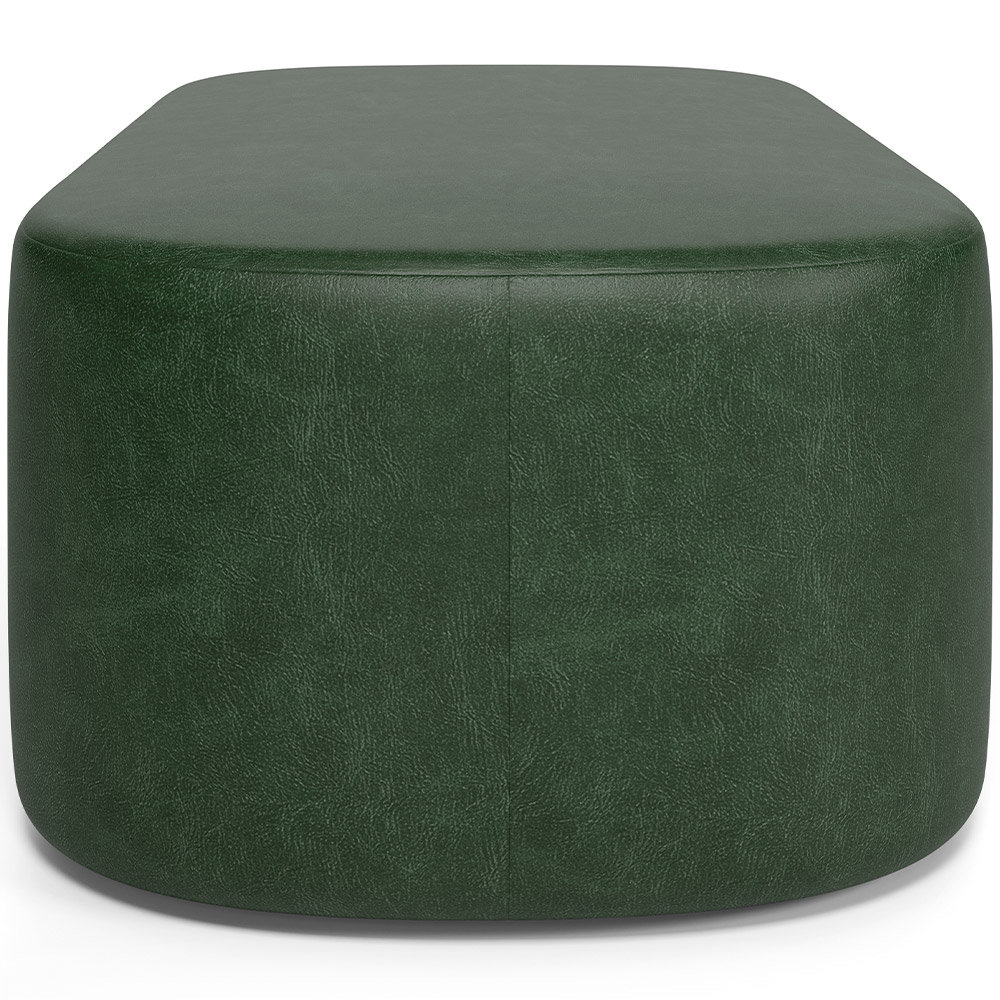Kit 02 Puffs Decorativos Orgânicos Para Living Quarto 160cm Doha W01 Couríssimo Verde Musgo - Lyam Decor