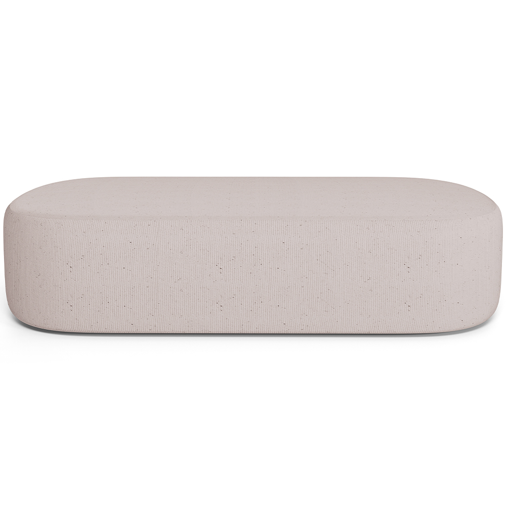 Kit 02 Puffs Decorativos Orgânicos Para Living Quarto 160cm Doha W01 Linho Bege - Lyam Decor
