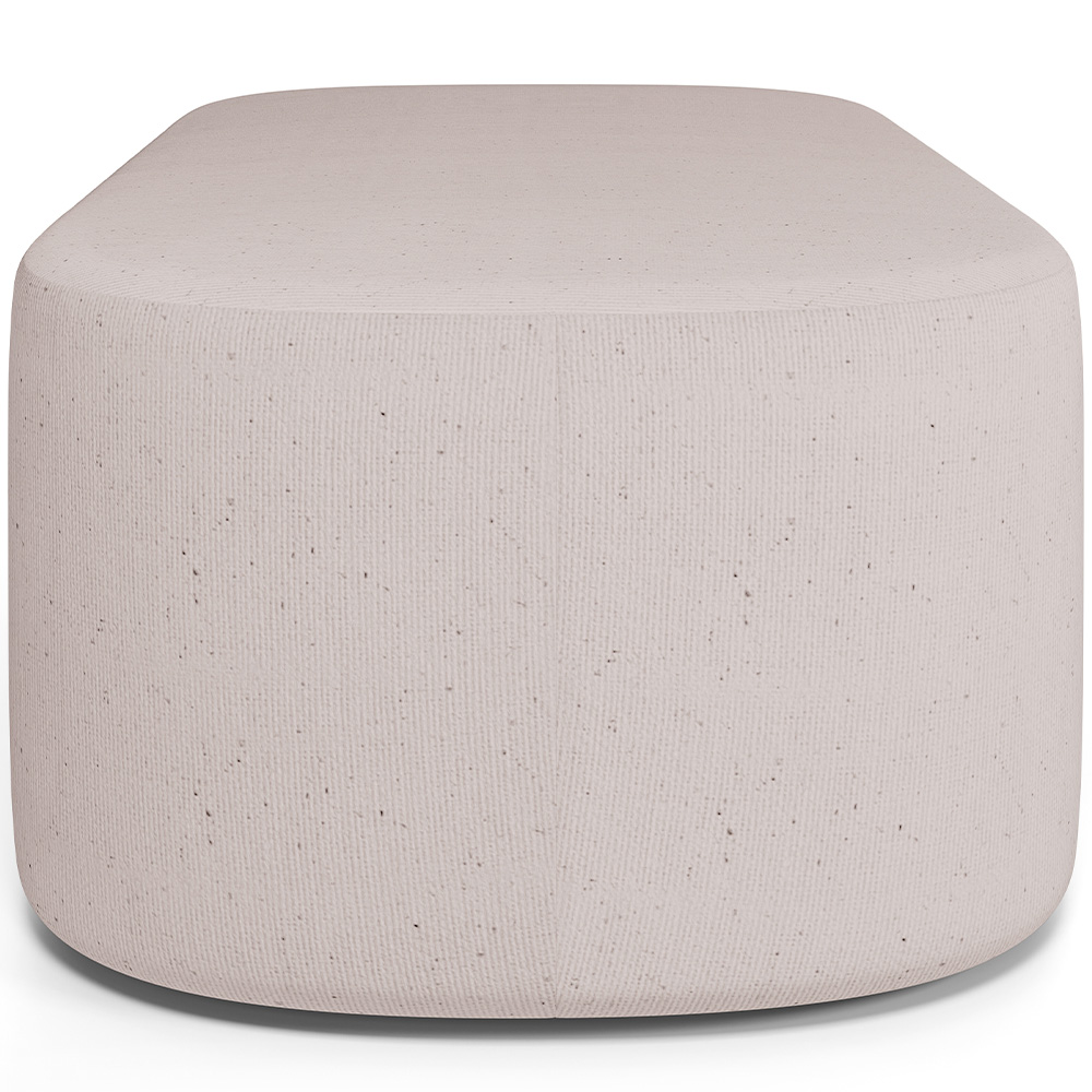 Kit 02 Puffs Decorativos Orgânicos Para Living Quarto 160cm Doha W01 Linho Bege - Lyam Decor