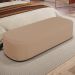 Kit 02 Puffs Decorativos Orgânicos Para Living Quarto 160cm Doha W01 Linho Bege Escuro - Lyam Decor