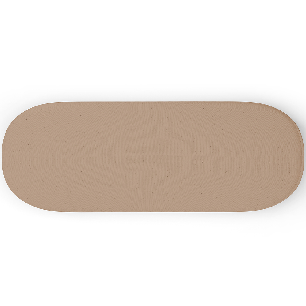 Kit 02 Puffs Decorativos Orgânicos Para Living Quarto 160cm Doha W01 Linho Bege Escuro - Lyam Decor