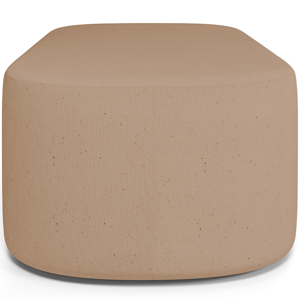 Kit 02 Puffs Decorativos Orgânicos Para Living Quarto 160cm Doha W01 Linho Bege Escuro - Lyam Decor