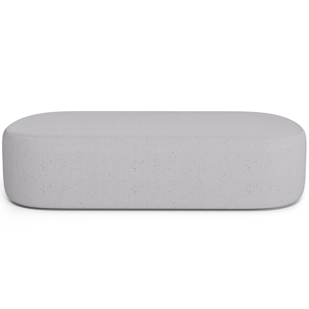 Kit 02 Puffs Decorativos Orgânicos Para Living Quarto 160cm Doha W01 Linho Cinza - Lyam Decor