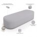 Kit 02 Puffs Decorativos Orgânicos Para Living Quarto 160cm Doha W01 Linho Cinza - Lyam Decor