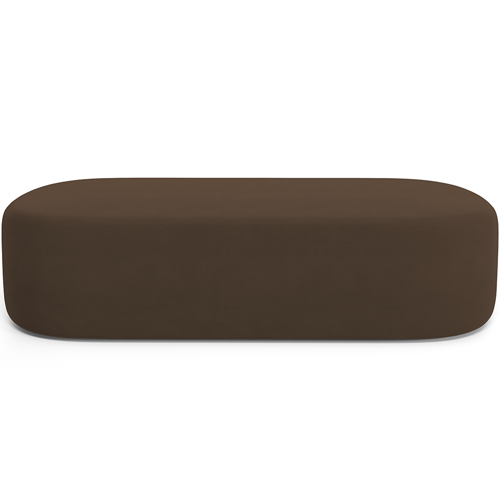 Kit 02 Puffs Decorativos Orgânicos Para Living Quarto 160cm Doha W01 Suede Marrom - Lyam Decor
