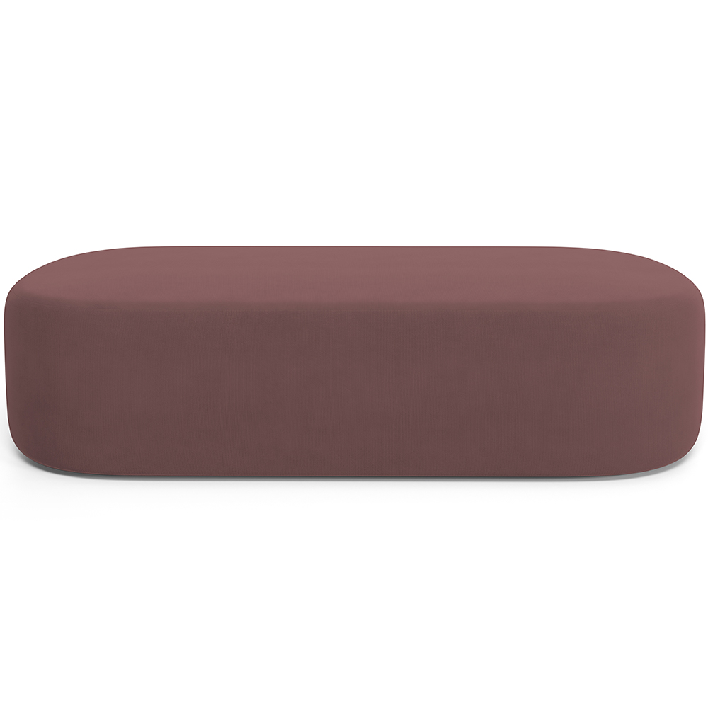 Kit 02 Puffs Decorativos Orgânicos Para Living Quarto 160cm Doha W01 Suede Rosê - Lyam Decor