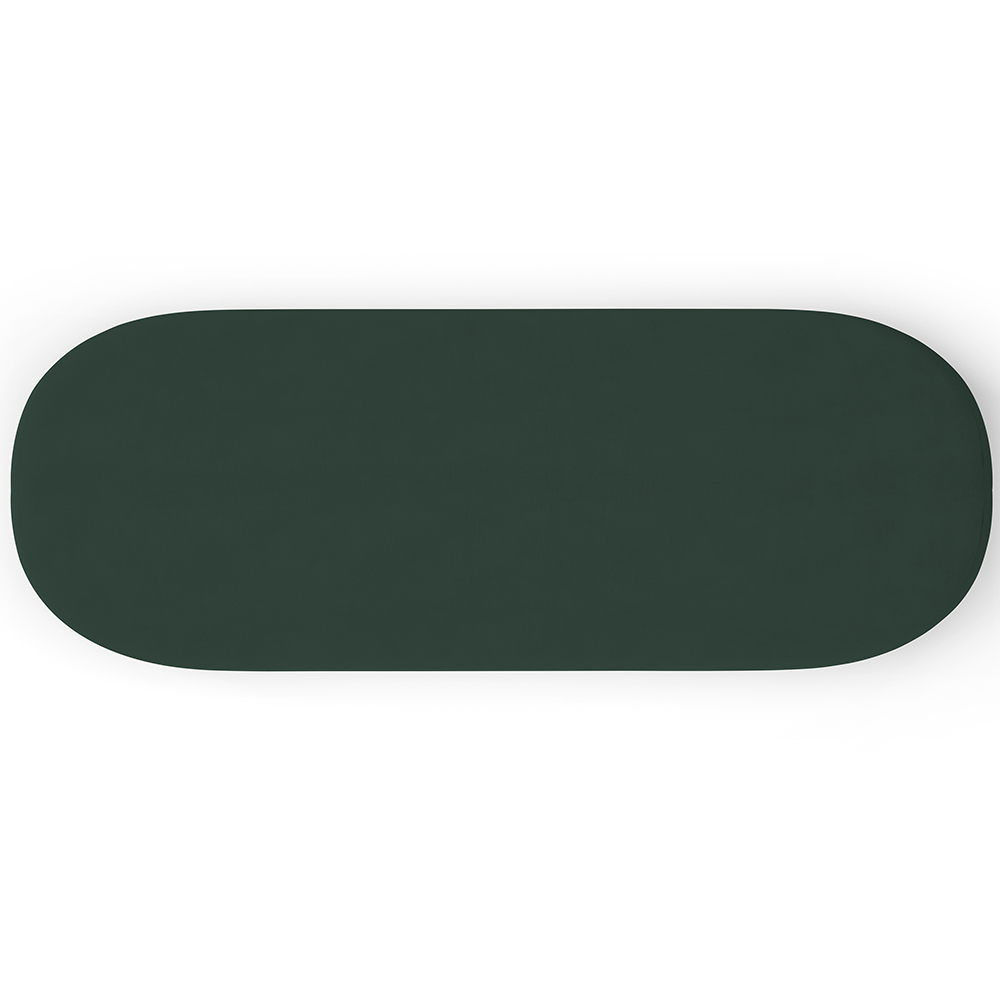 Kit 02 Puffs Decorativos Orgânicos Para Living Quarto 160cm Doha W01 Suede Verde Musgo - Lyam Decor