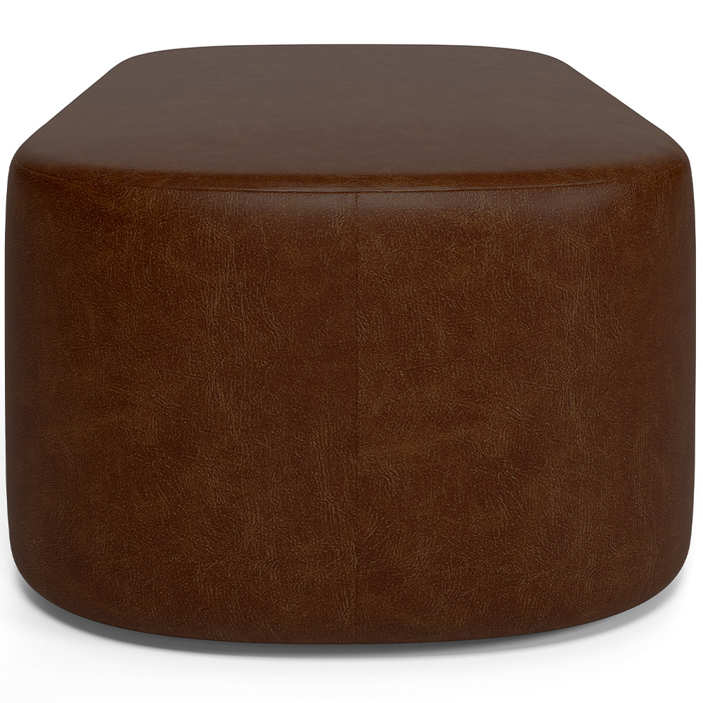 Kit 02 Puffs Decorativos Orgânicos Para Living Quarto 195cm Doha W01 Couríssimo Marrom - Lyam Decor