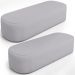 Kit 02 Puffs Decorativos Orgânicos Para Living Quarto 195cm Doha W01 Linho Cinza - Lyam Decor