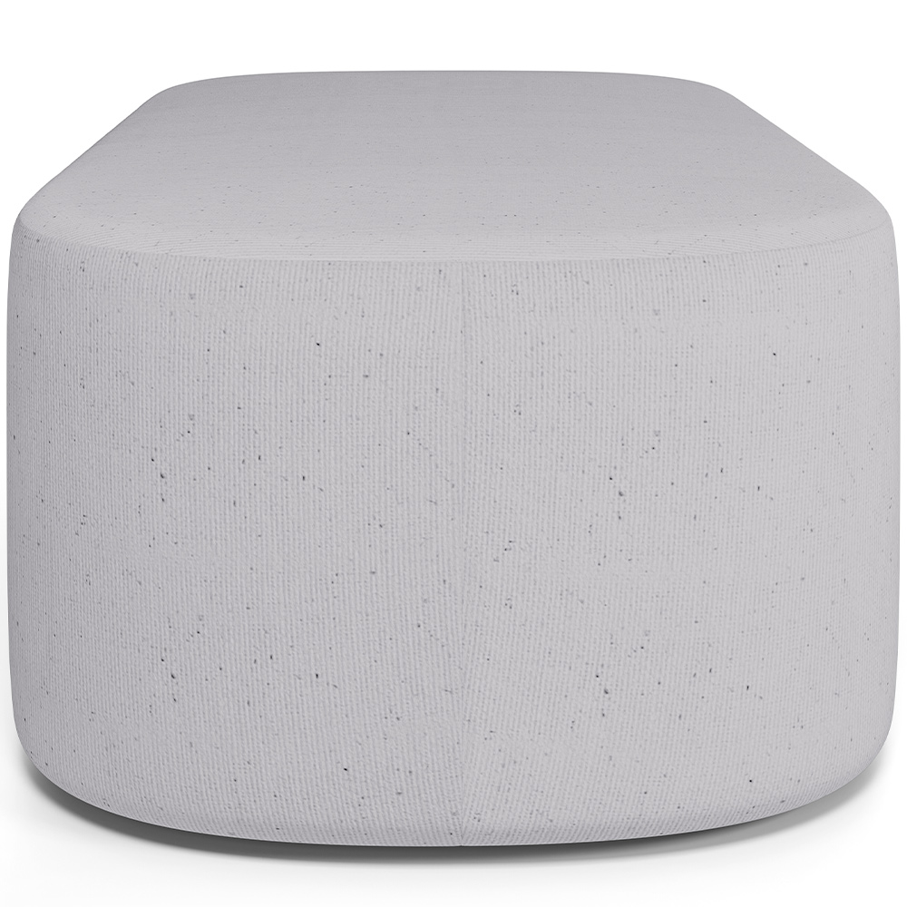 Kit 02 Puffs Decorativos Orgânicos Para Living Quarto 195cm Doha W01 Linho Cinza - Lyam Decor