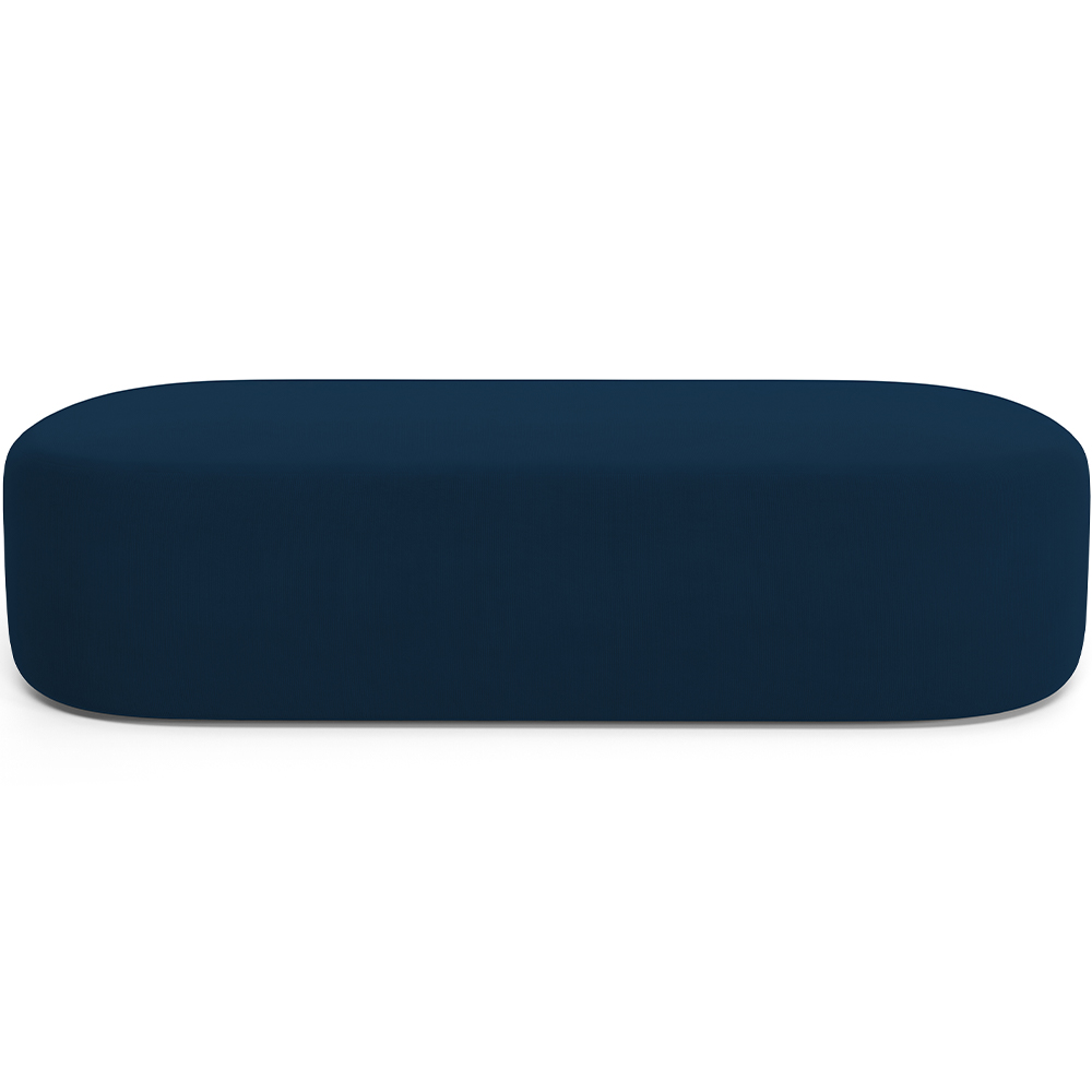 Kit 02 Puffs Decorativos Orgânicos Para Living Quarto 195cm Doha W01 Suede Azul Marinho - Lyam Decor