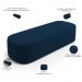 Kit 02 Puffs Decorativos Orgânicos Para Living Quarto 195cm Doha W01 Suede Azul Marinho - Lyam Decor