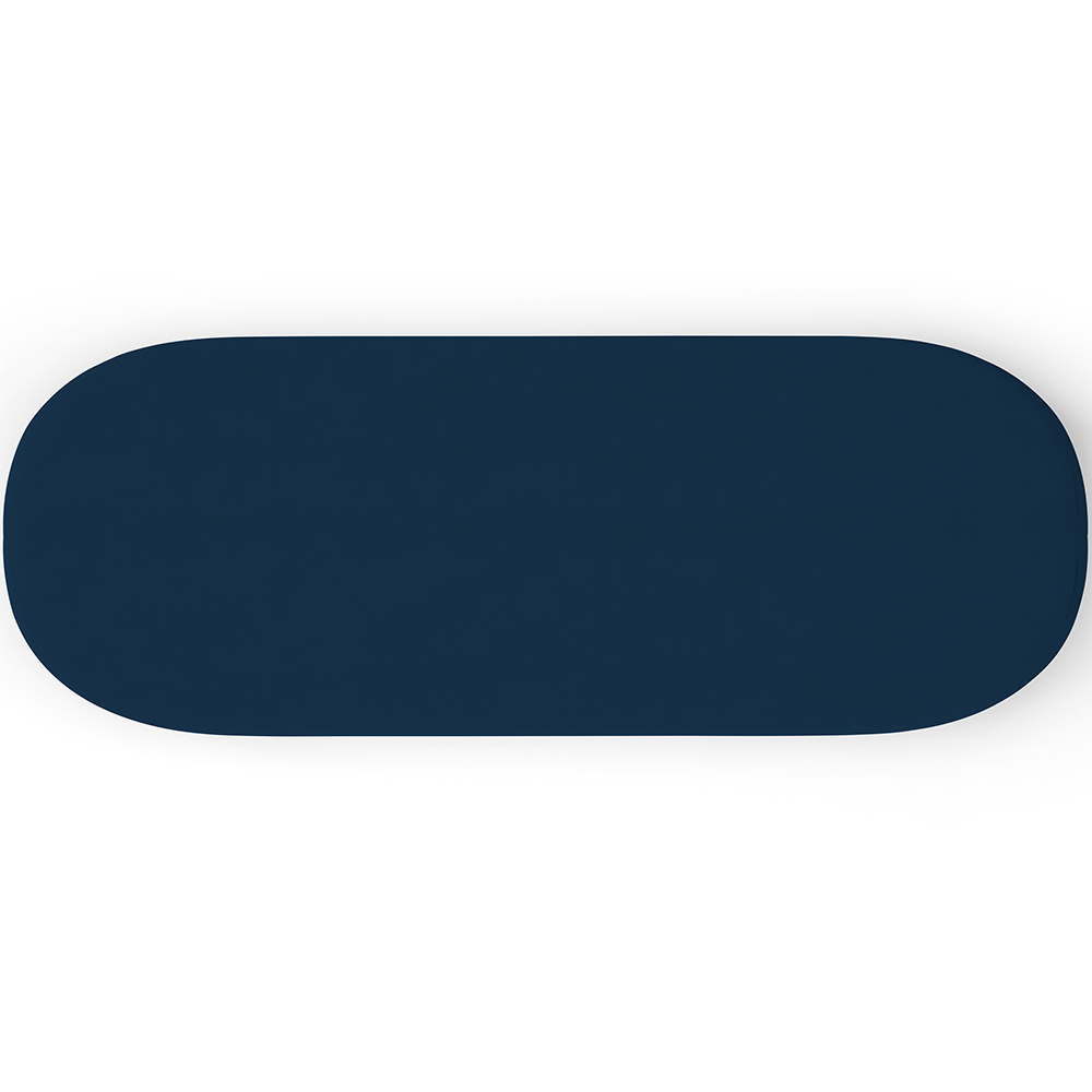 Kit 02 Puffs Decorativos Orgânicos Para Living Quarto 195cm Doha W01 Suede Azul Marinho - Lyam Decor