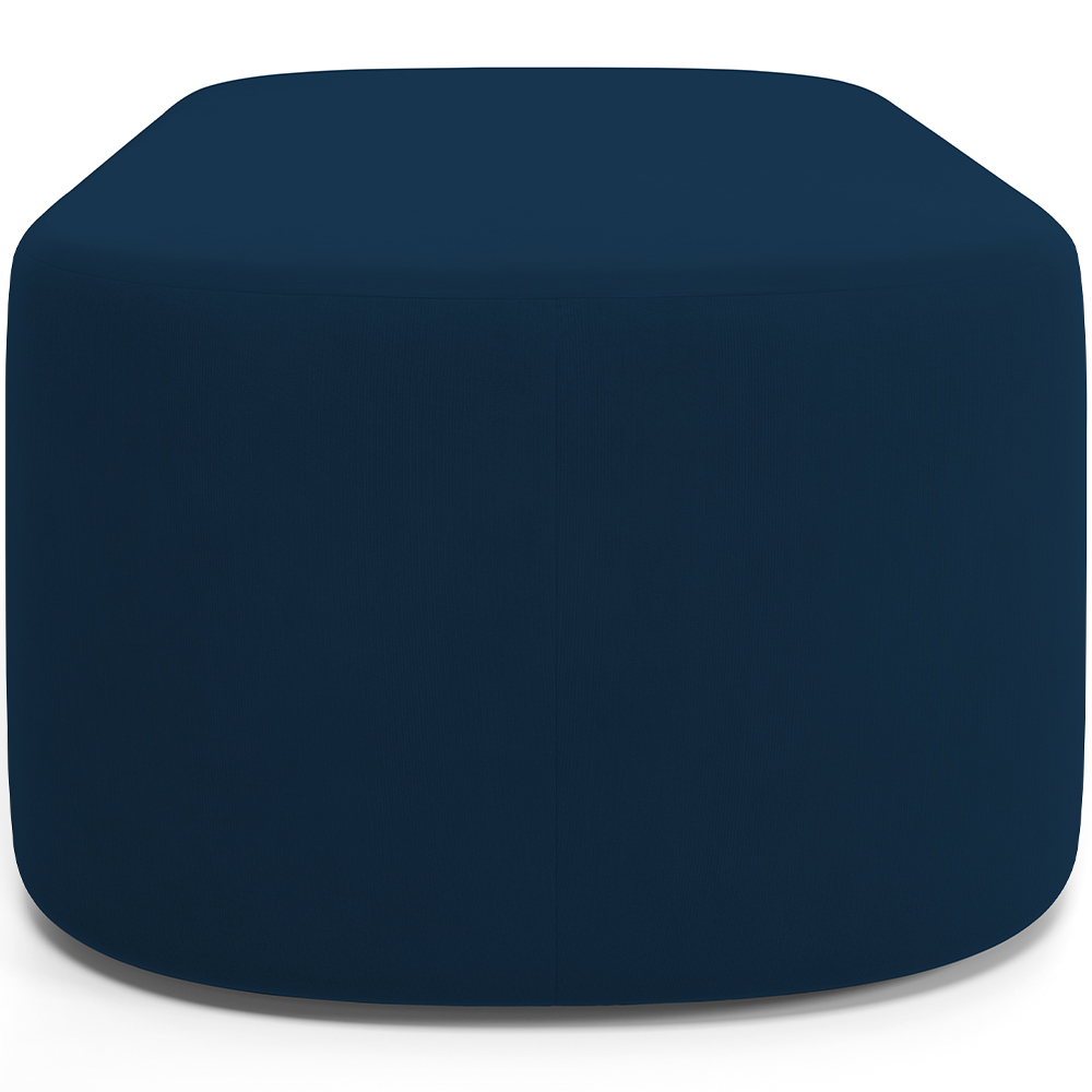Kit 02 Puffs Decorativos Orgânicos Para Living Quarto 195cm Doha W01 Suede Azul Marinho - Lyam Decor
