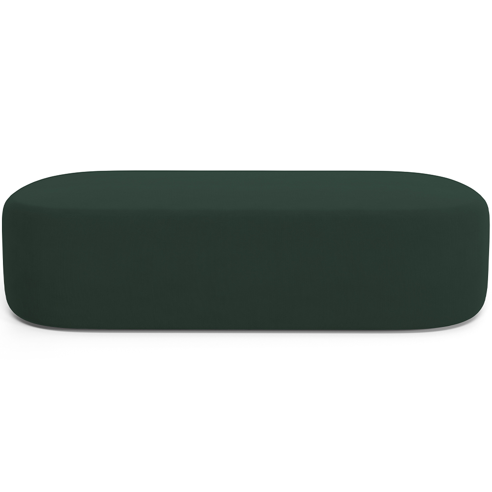 Kit 02 Puffs Decorativos Orgânicos Para Living Quarto 195cm Doha W01 Suede Verde Musgo - Lyam Decor