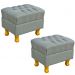 Kit 02 Puffs Decorativos París L02 Luis XV Capitone Linho Cinza Escuro - Lyam Decor