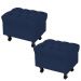 Kit 02 Puffs Decorativos París L02 Luis XV Capitone Suede Azul Marinho - Lyam Decor
