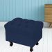 Kit 02 Puffs Decorativos París L02 Luis XV Capitone Suede Azul Marinho - Lyam Decor