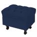 Kit 02 Puffs Decorativos París L02 Luis XV Capitone Suede Azul Marinho - Lyam Decor