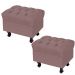 Kit 02 Puffs Decorativos París L02 Luis XV Capitone Suede Rosê - Lyam Decor