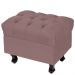 Kit 02 Puffs Decorativos París L02 Luis XV Capitone Suede Rosê - Lyam Decor