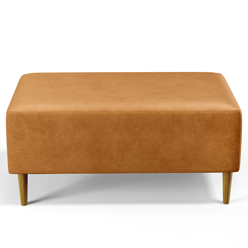 Kit 02 Puffs Decorativos Para Sala De Estar Cléo W01 Pés Palito 90 cm Courissímo Whisky - Lyam Decor